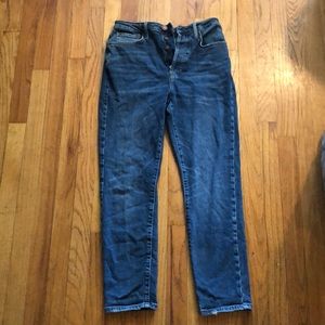 high waisted multi-button jeans